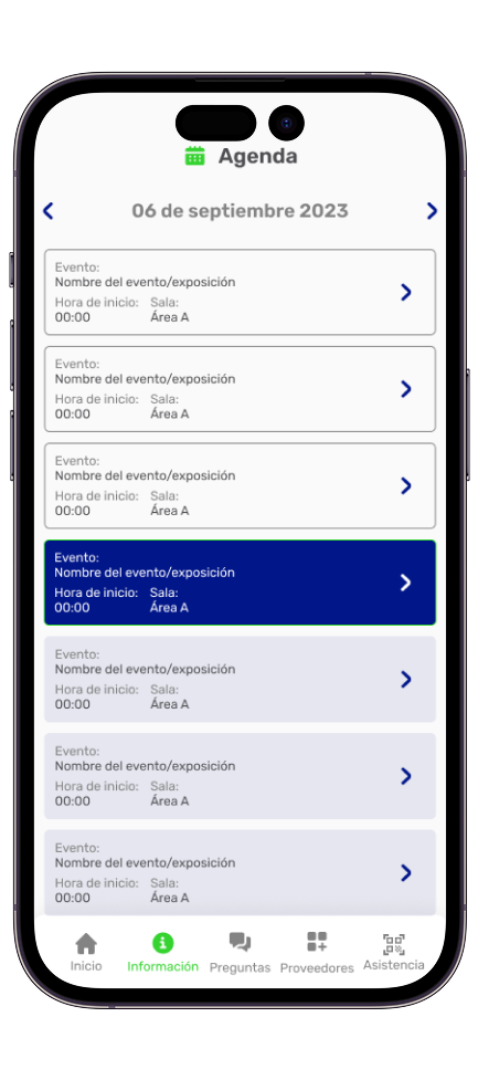 Agenda del evento